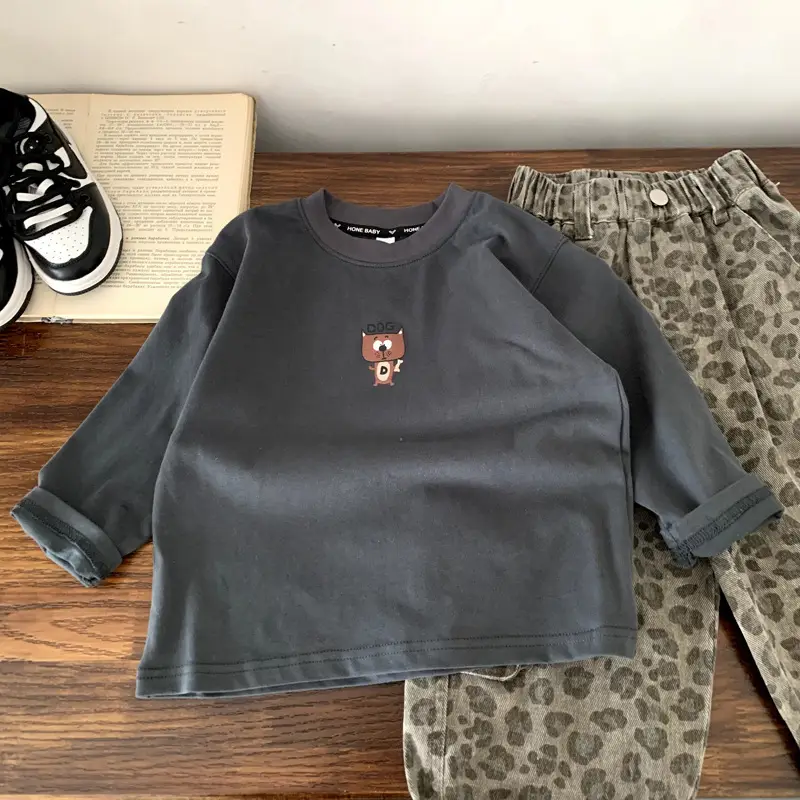 Boys Long Sleeve T-Shirt White Circle Print 2025 — feature 5
