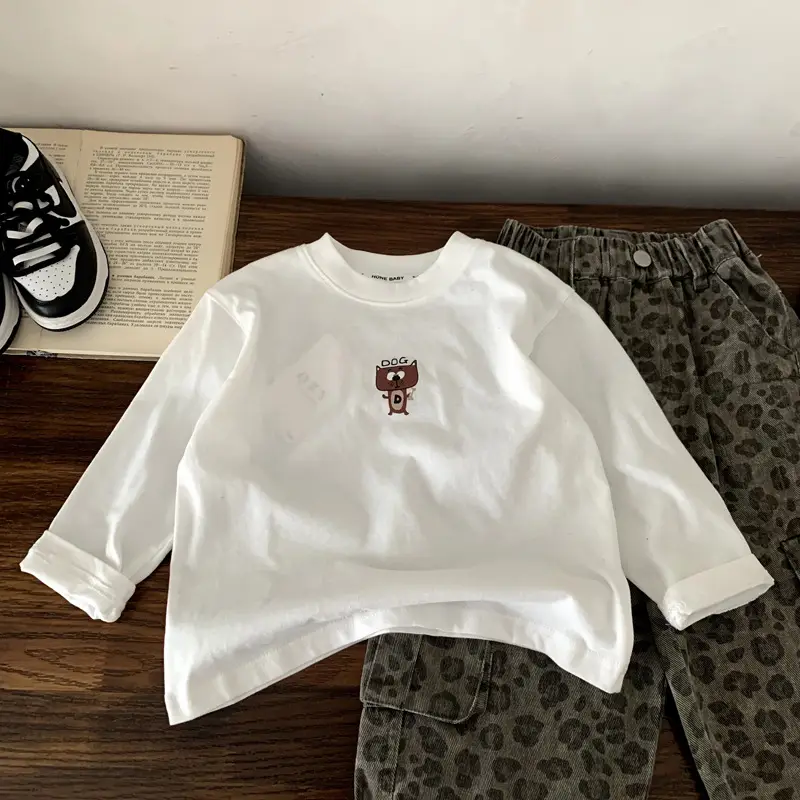 Boys Long Sleeve T-Shirt White Circle Print 2025 — feature 7
