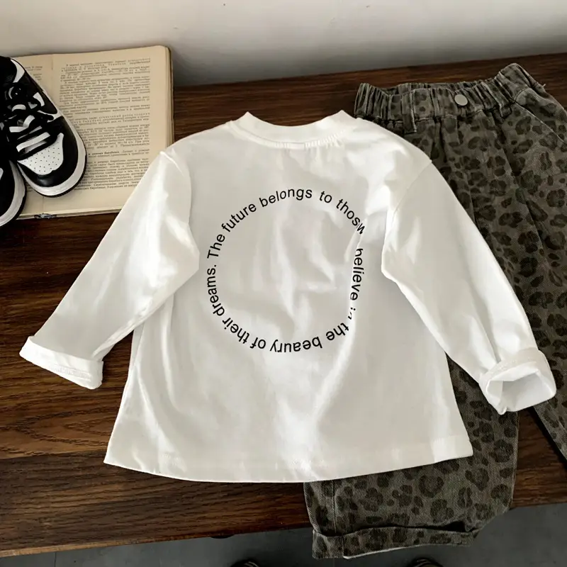 Boys Long Sleeve T-Shirt White Circle Print 2025 — feature 8