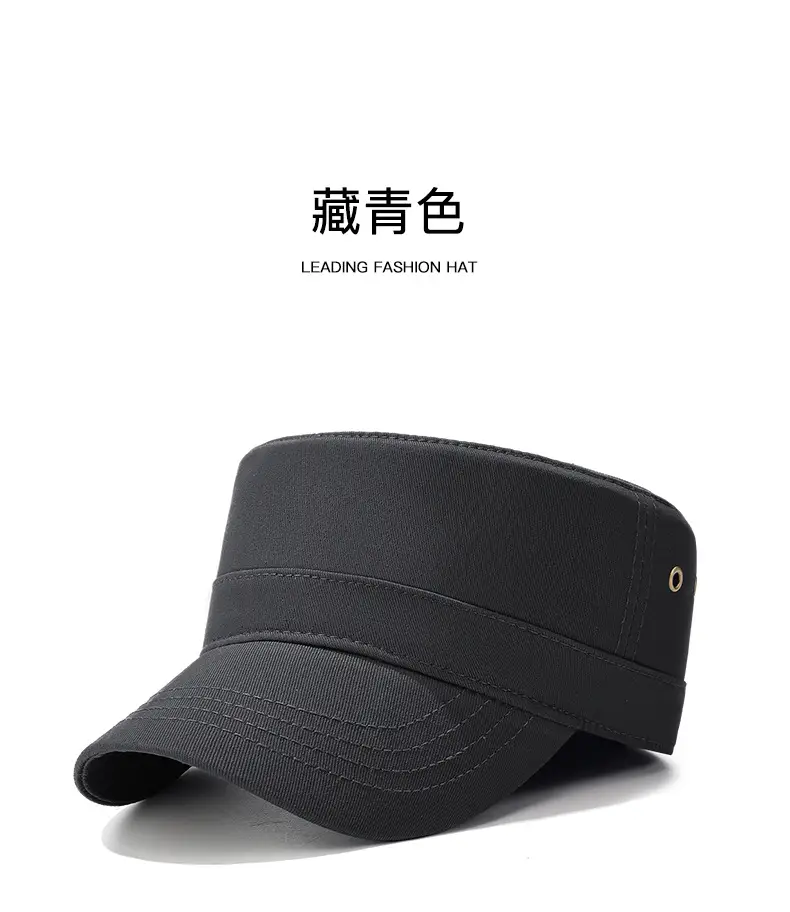 Black Flat Cap with Copper Buckle, Unisex Outdoor Sunshade — feature 16