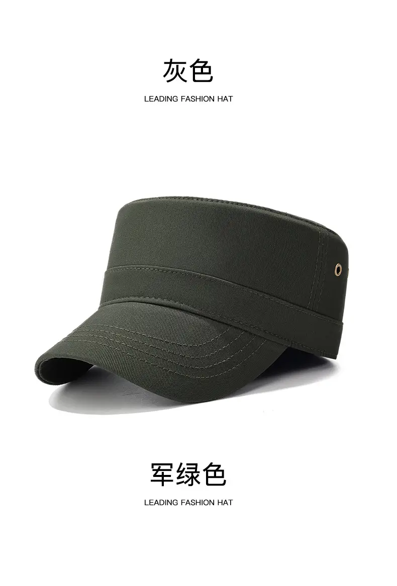 Black Flat Cap with Copper Buckle, Unisex Outdoor Sunshade — feature 17
