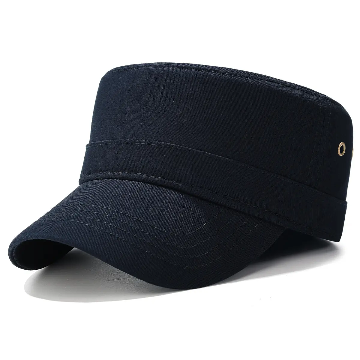Black Flat Cap with Copper Buckle, Unisex Outdoor Sunshade - Image 3