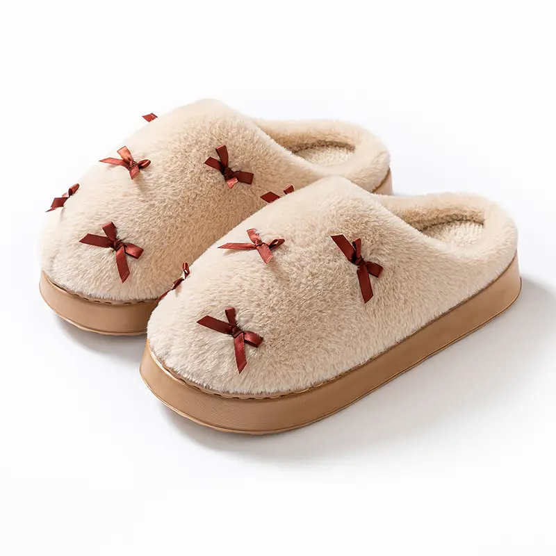 Stuffed Cotton Slippers for Women in Winter Indoor Household Thick-Soled Wool Slippers Autumn and Winter Home Cotton Slippers Warm Home Slippers