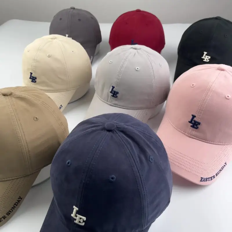 Korean Embroidered R Letter Cap for Women Men Summer Breathable Soft — feature 1