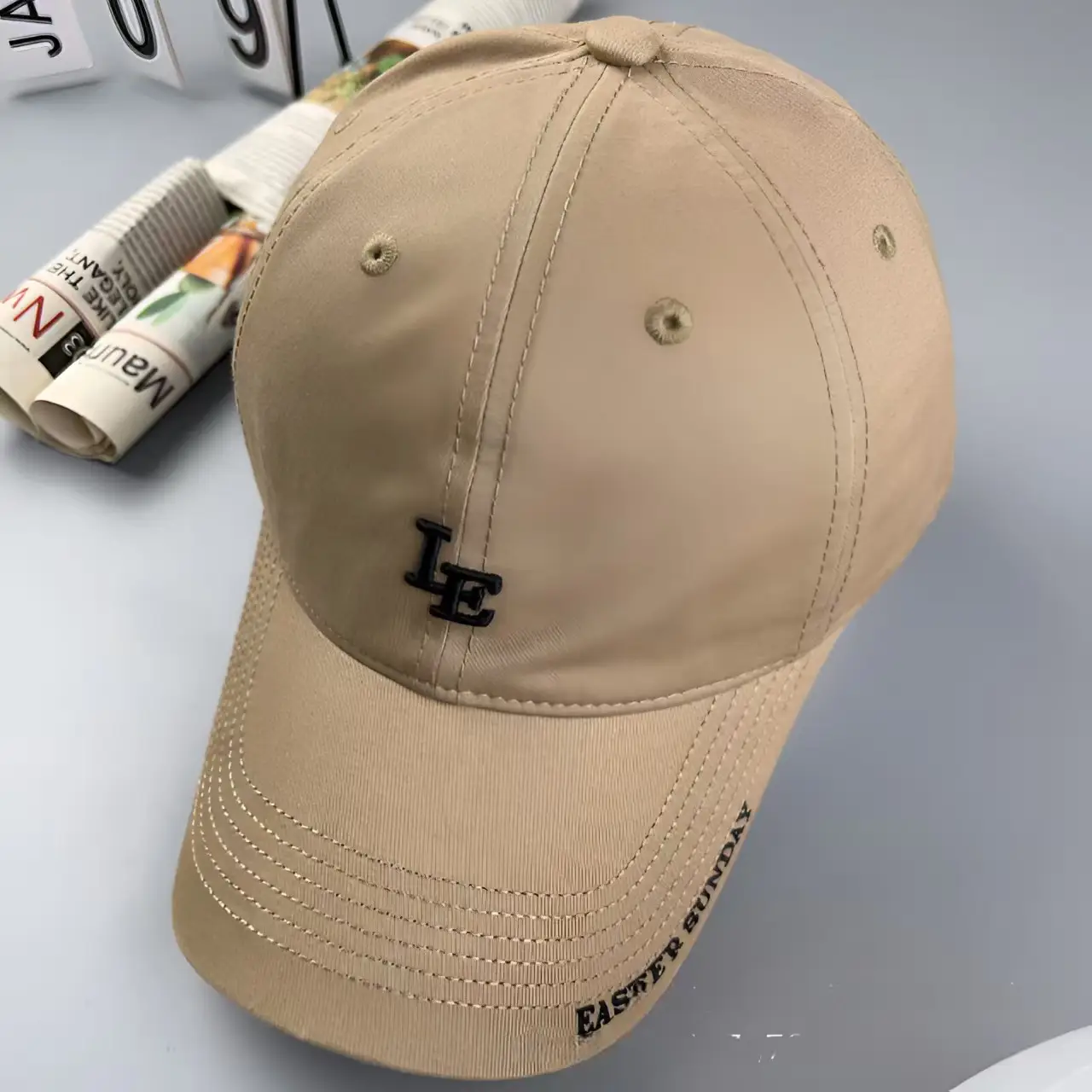 Korean Embroidered R Letter Cap for Women Men Summer Breathable Soft — feature 5