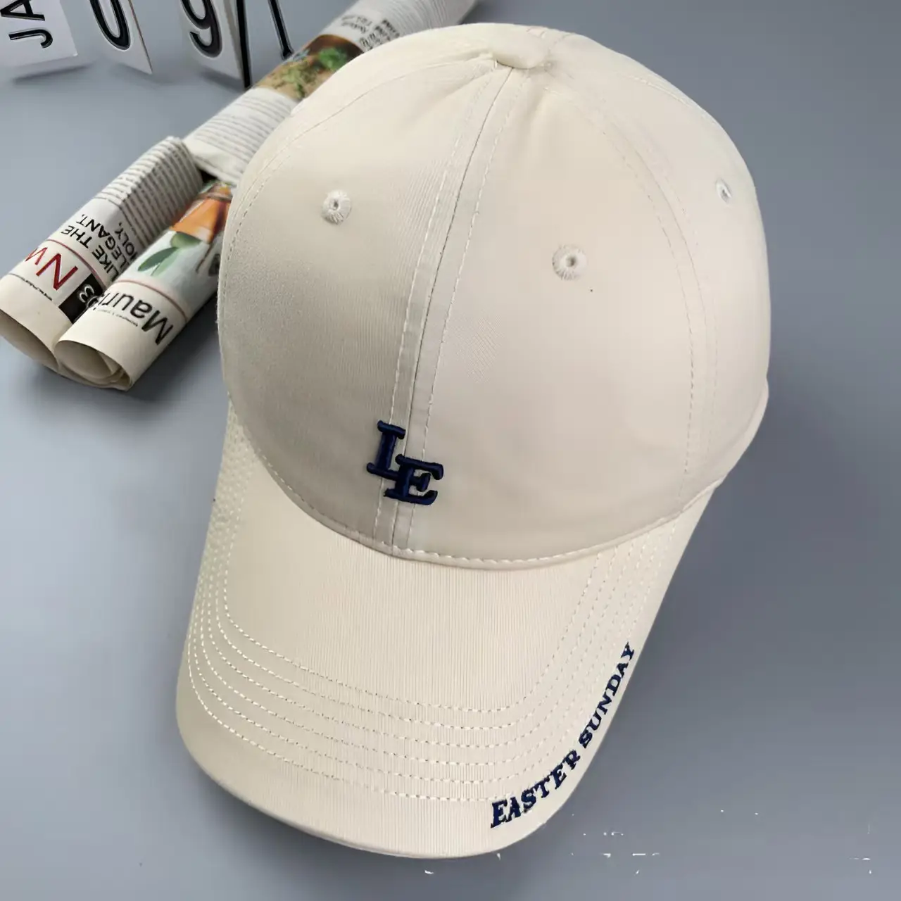 Korean Embroidered R Letter Cap for Women Men Summer Breathable Soft — feature 8