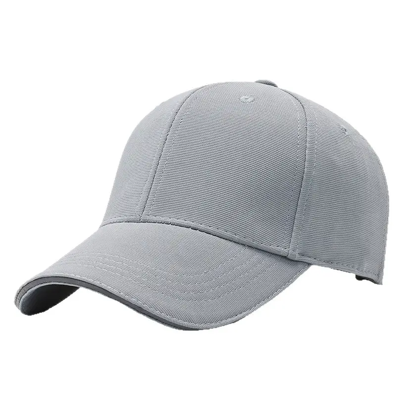 Gray Six-Piece Baseball Cap with Logo Print - Image 13