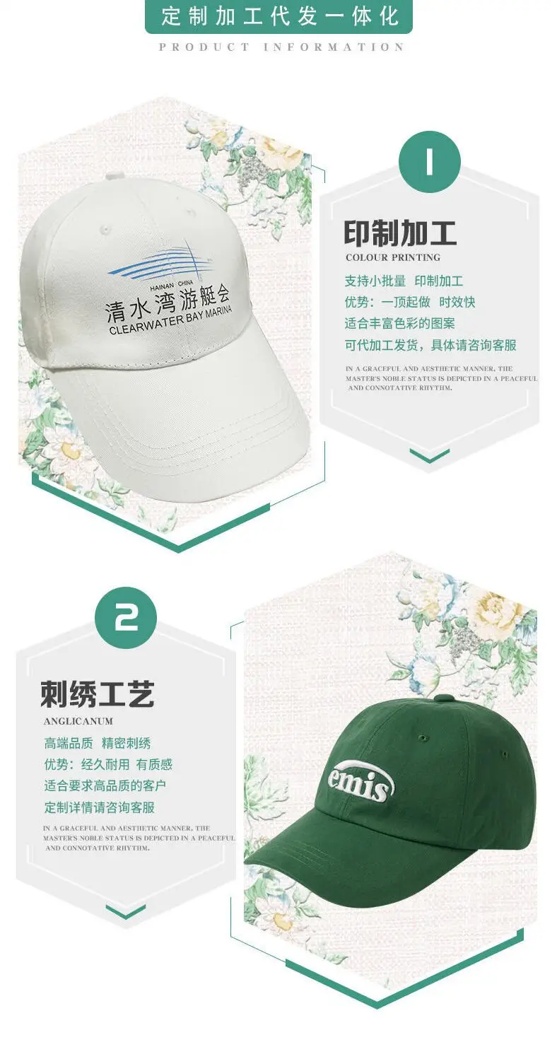 Gray Six-Piece Baseball Cap with Logo Print — feature 6