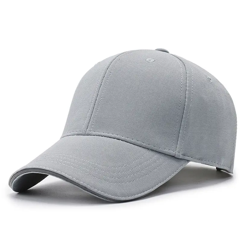 Gray Six-Piece Baseball Cap with Logo Print - Image 4