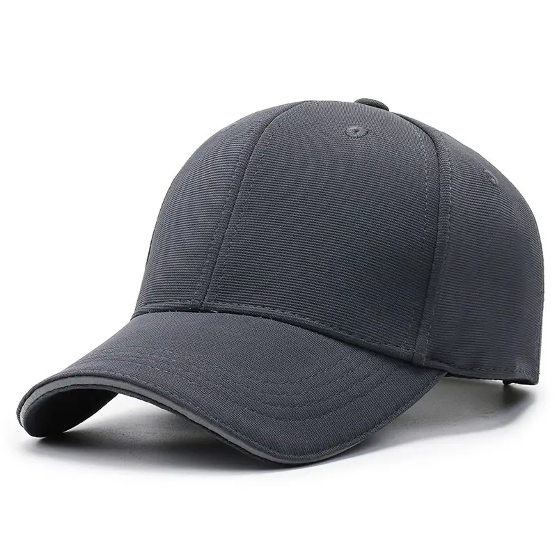 Gray Six-Piece Baseball Cap with Logo Print - Image 7