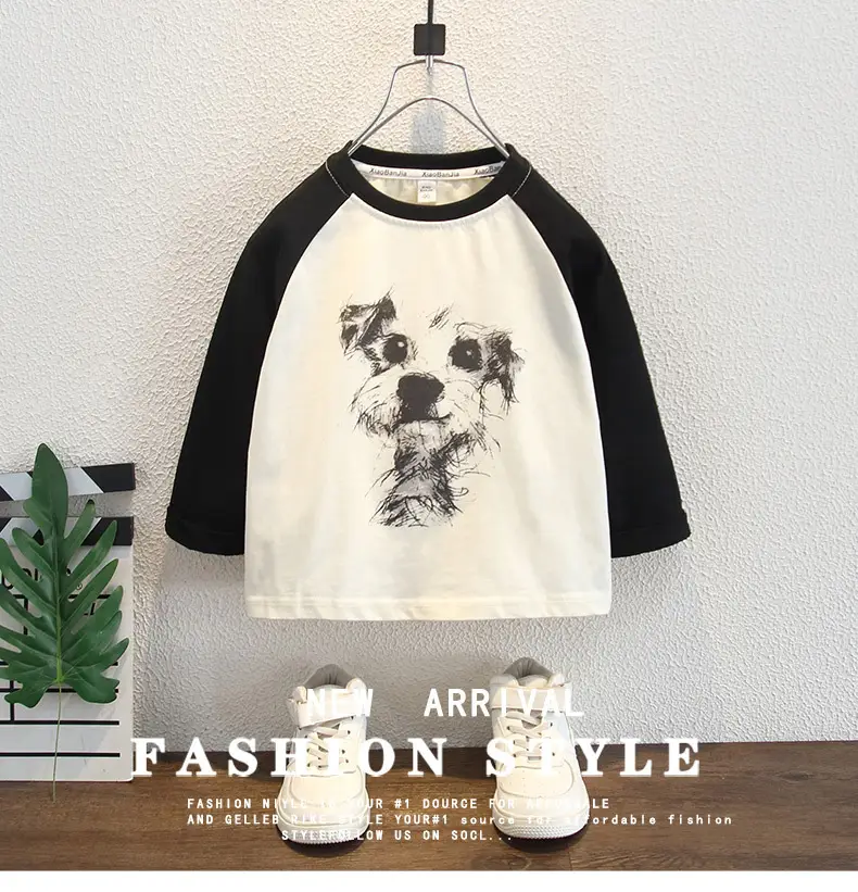 Boys Cotton Raglan Sleeve T-Shirt Cartoon Design Medium — feature 1