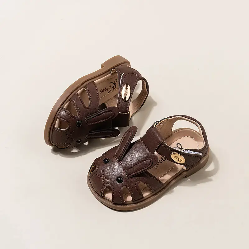 Baby Sandals White Closed-Toe Non-Slip Sole