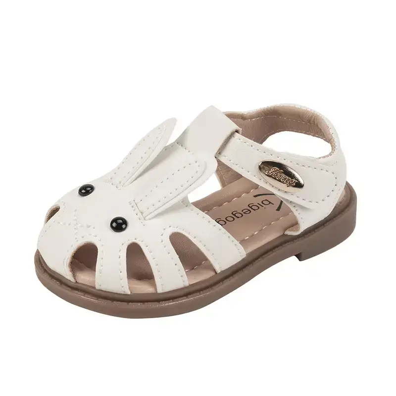 Baby Sandals White Closed-Toe Non-Slip Sole