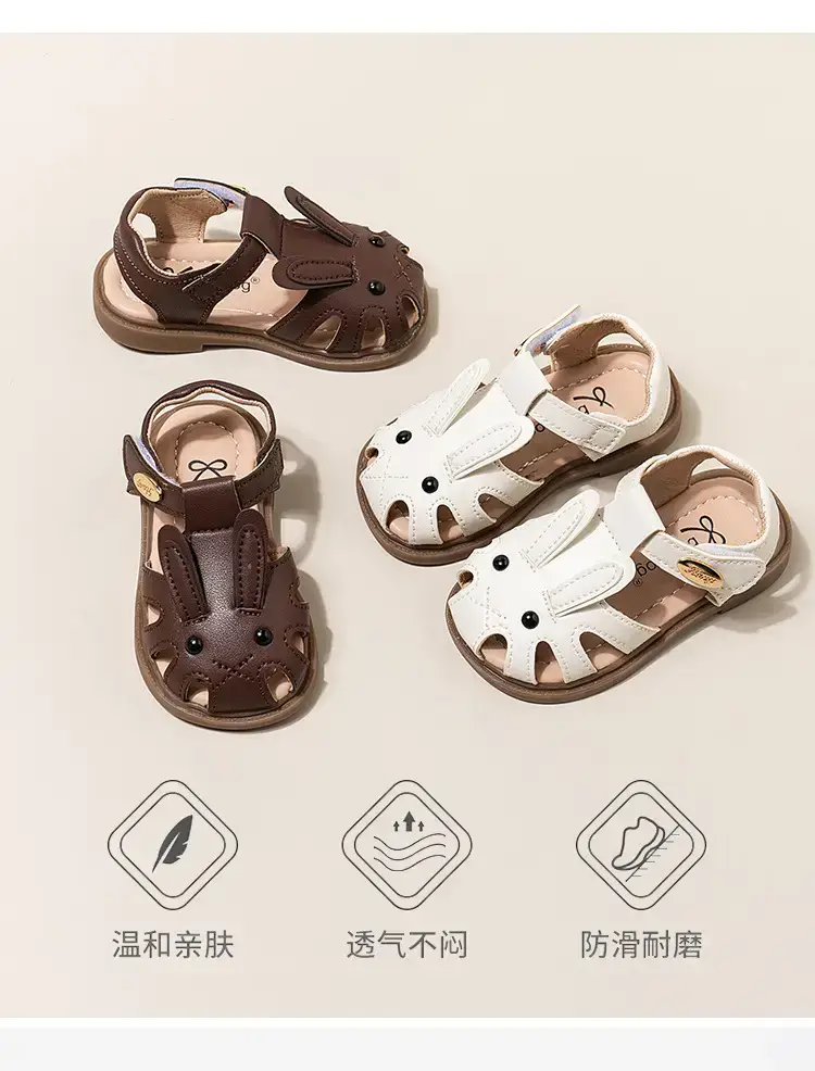 Baby Sandals White Closed-Toe Non-Slip Sole — feature 2