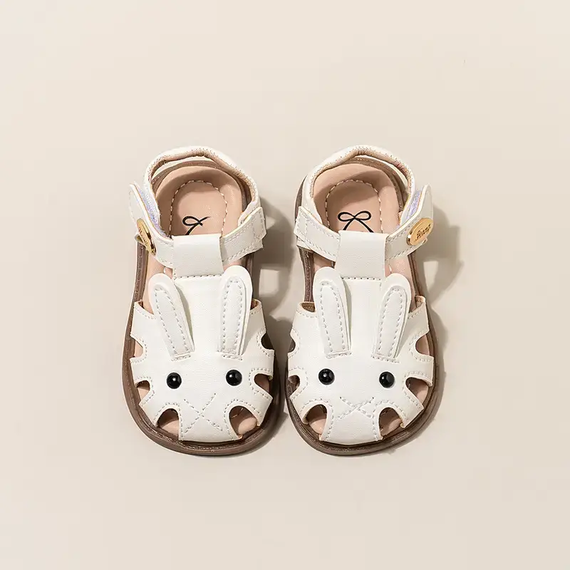 Baby Sandals White Closed-Toe Non-Slip Sole
