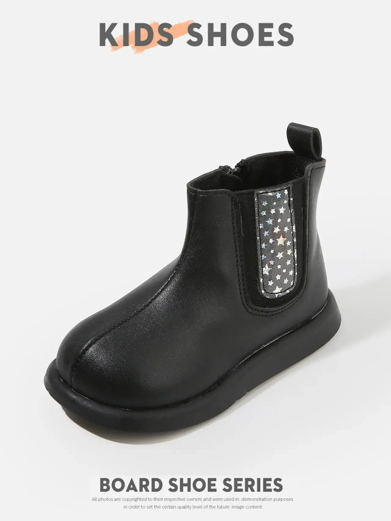 Kids Korean Style Boots White Leather Short Ankle Length — feature 3