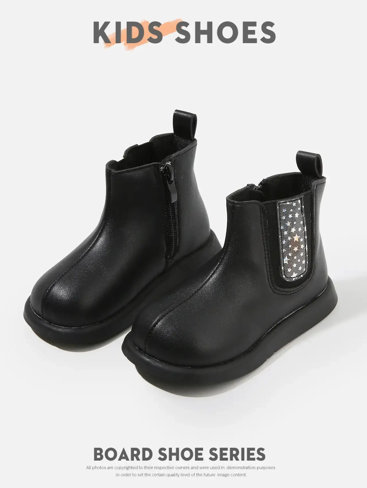 Kids Korean Style Boots White Leather Short Ankle Length — feature 4