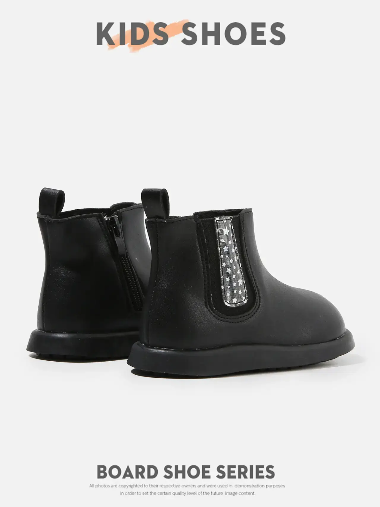 Kids Korean Style Boots White Leather Short Ankle Length — feature 6