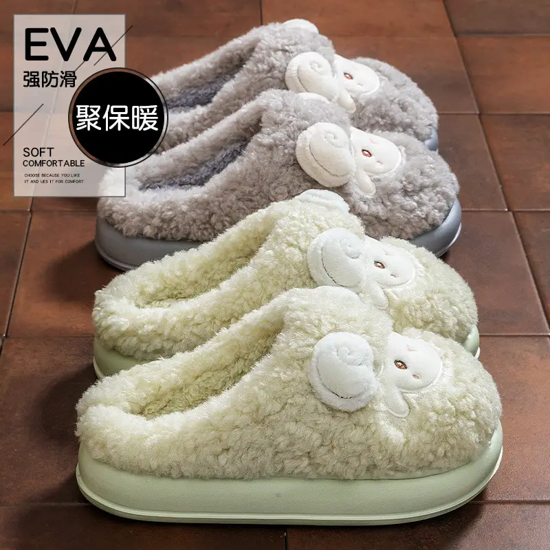 Cotton Slippers for Men in Autumn and Winter 2025 New Indoor Home Deodorant and Warm Home Couple Plush Cotton Shoes for Women - Image 13