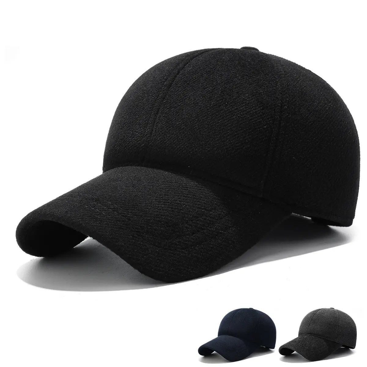 Winter Men's Fleece-lined Baseball Cap with Duckbill & Ear Protection - Image 4