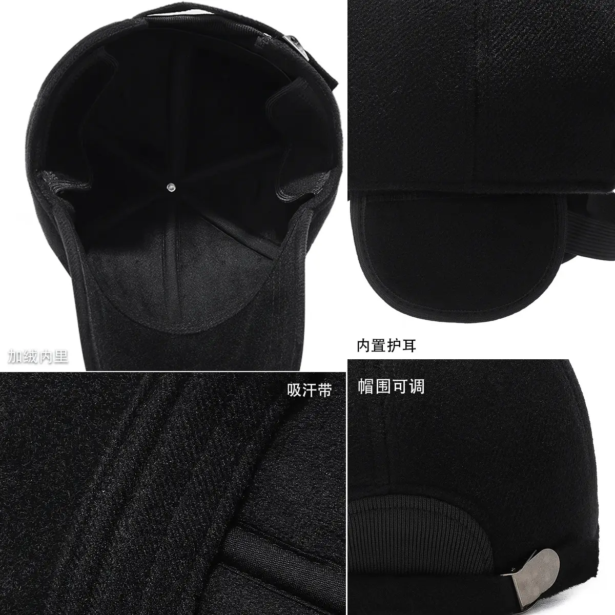 Winter Men's Fleece-lined Baseball Cap with Duckbill & Ear Protection - Image 7