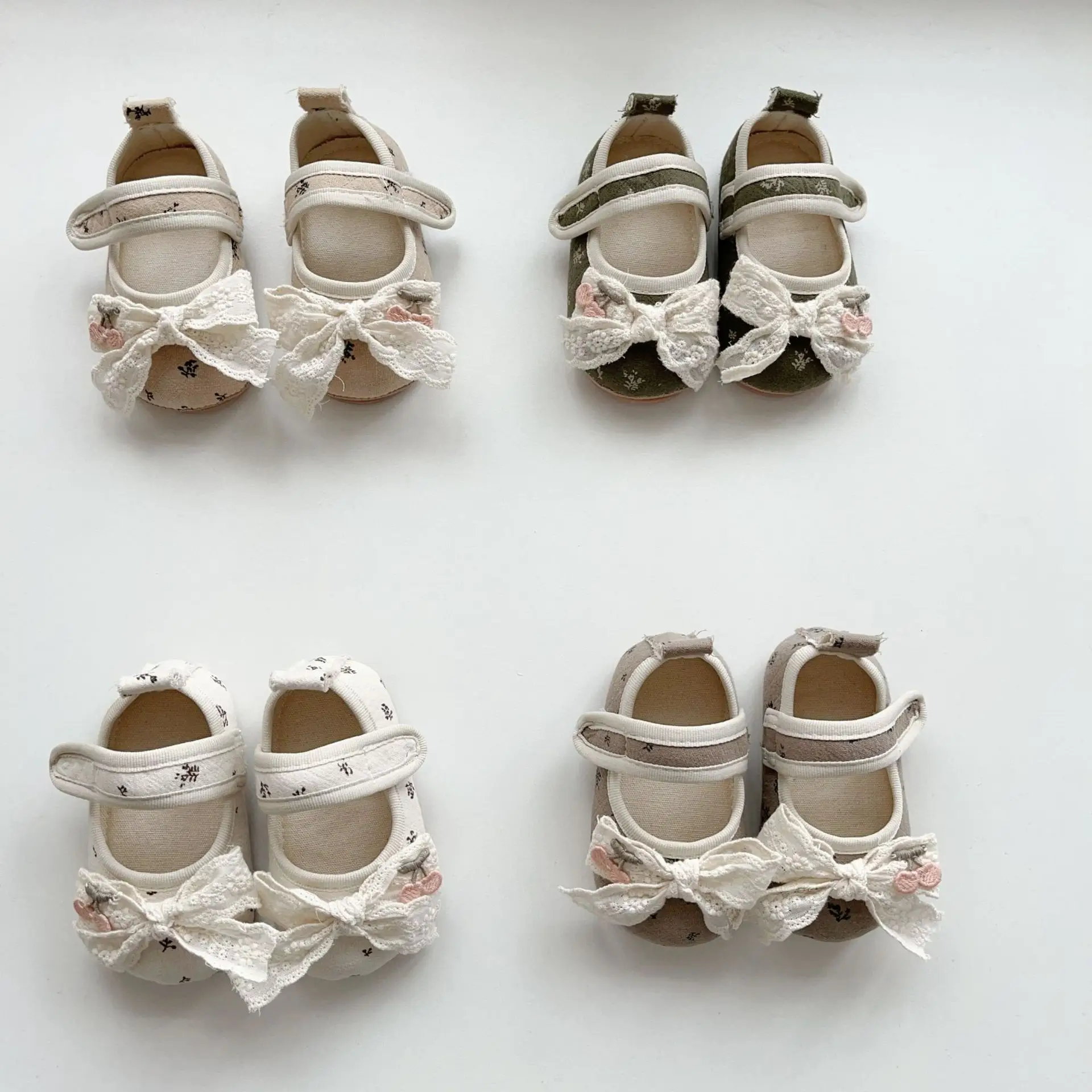 2025 Baby Girls Lace Soft Sole Spring Fall Shoes