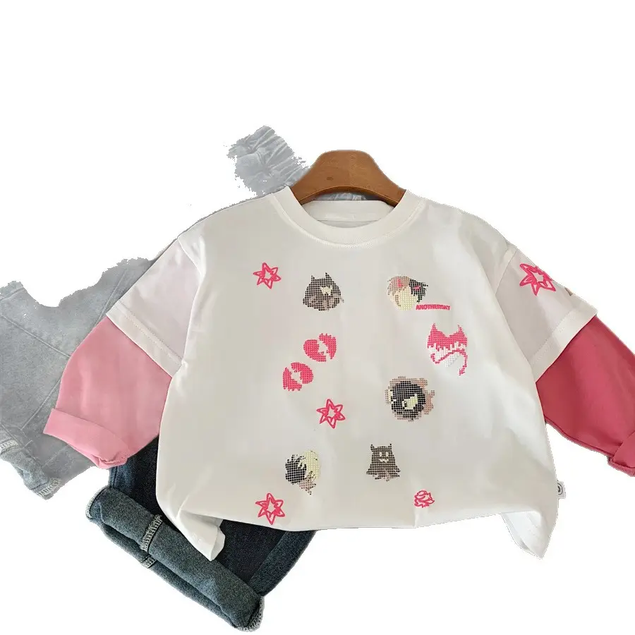 Girls Black Floral Long Sleeve T-Shirt 2025