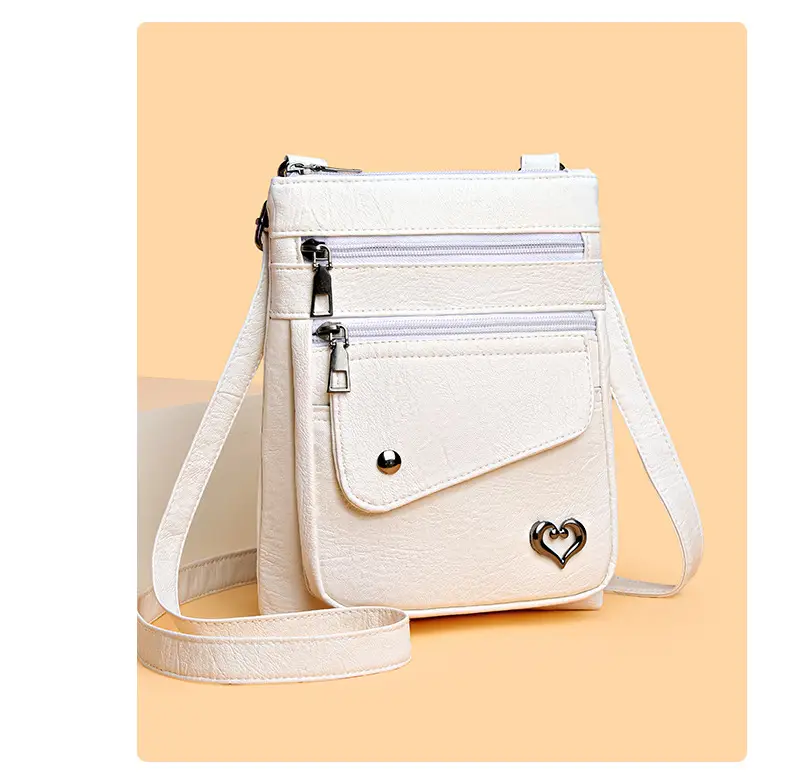 Women Crossbody Phone Bag Grey Leather Shoulder Bag — feature 10