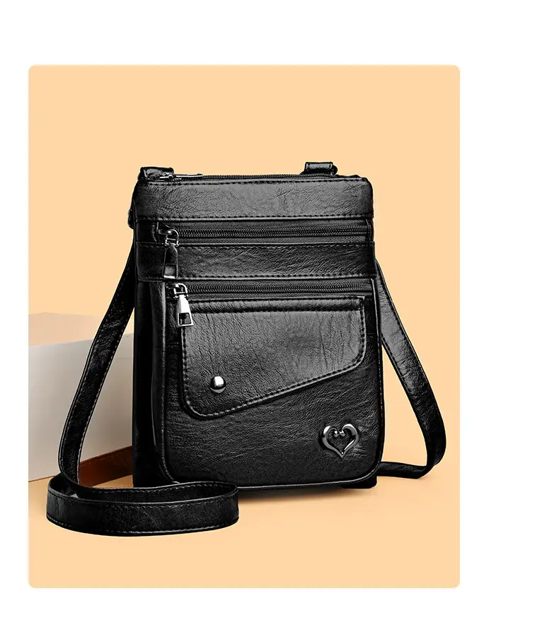 Women Crossbody Phone Bag Grey Leather Shoulder Bag — feature 11