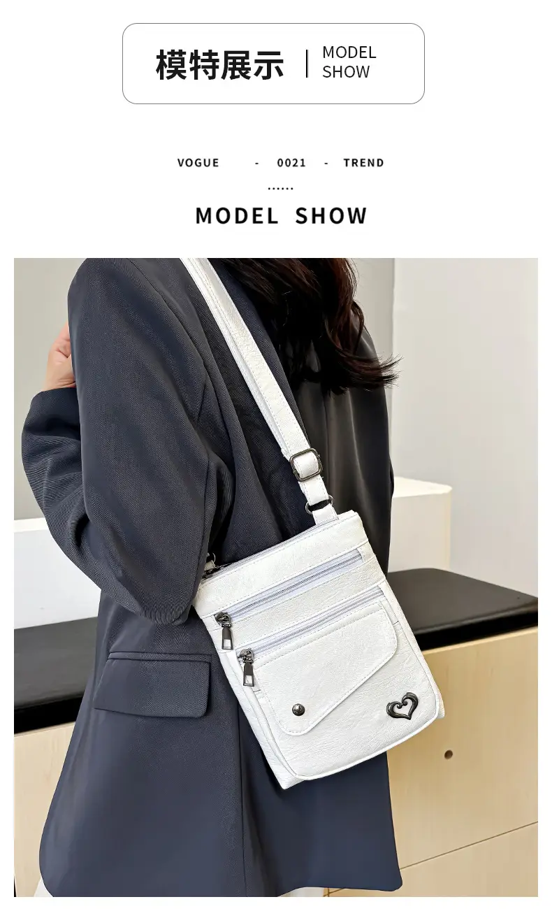 Women Crossbody Phone Bag Grey Leather Shoulder Bag — feature 14