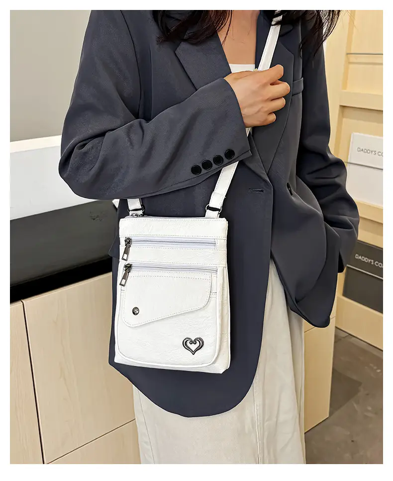 Women Crossbody Phone Bag Grey Leather Shoulder Bag — feature 15