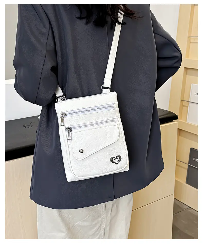 Women Crossbody Phone Bag Grey Leather Shoulder Bag — feature 16