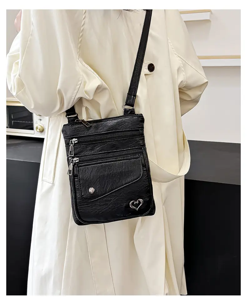 Women Crossbody Phone Bag Grey Leather Shoulder Bag — feature 22