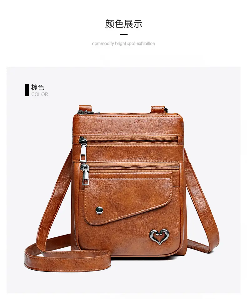 Women Crossbody Phone Bag Grey Leather Shoulder Bag — feature 26