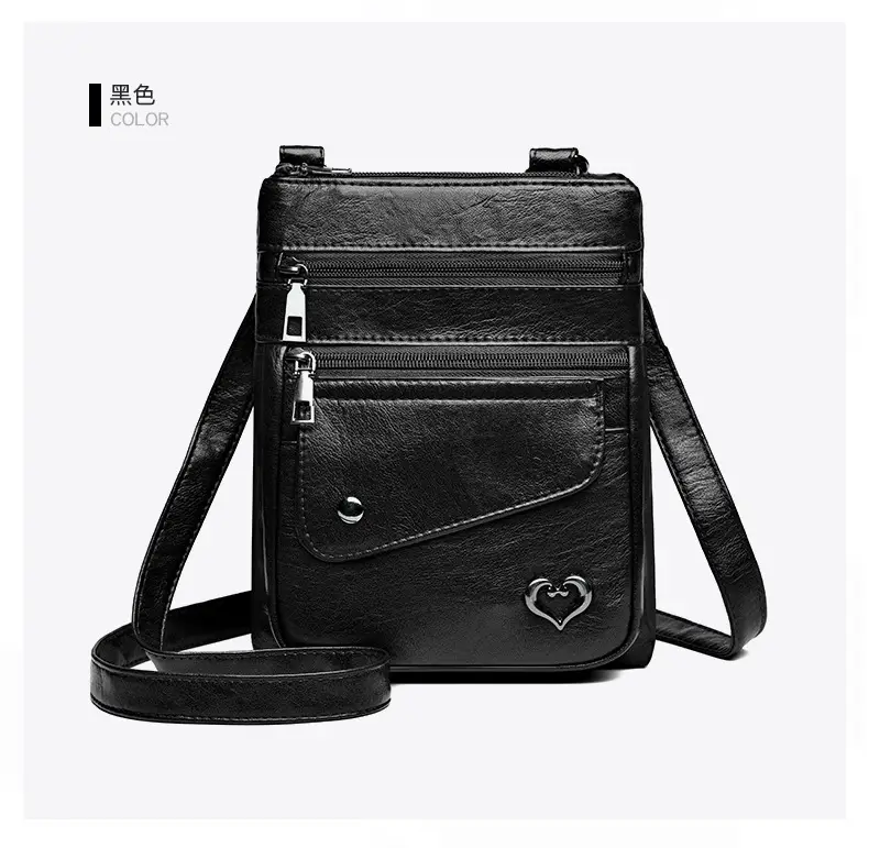 Women Crossbody Phone Bag Grey Leather Shoulder Bag — feature 27