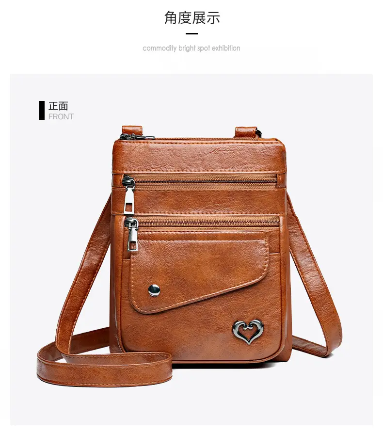 Women Crossbody Phone Bag Grey Leather Shoulder Bag — feature 30