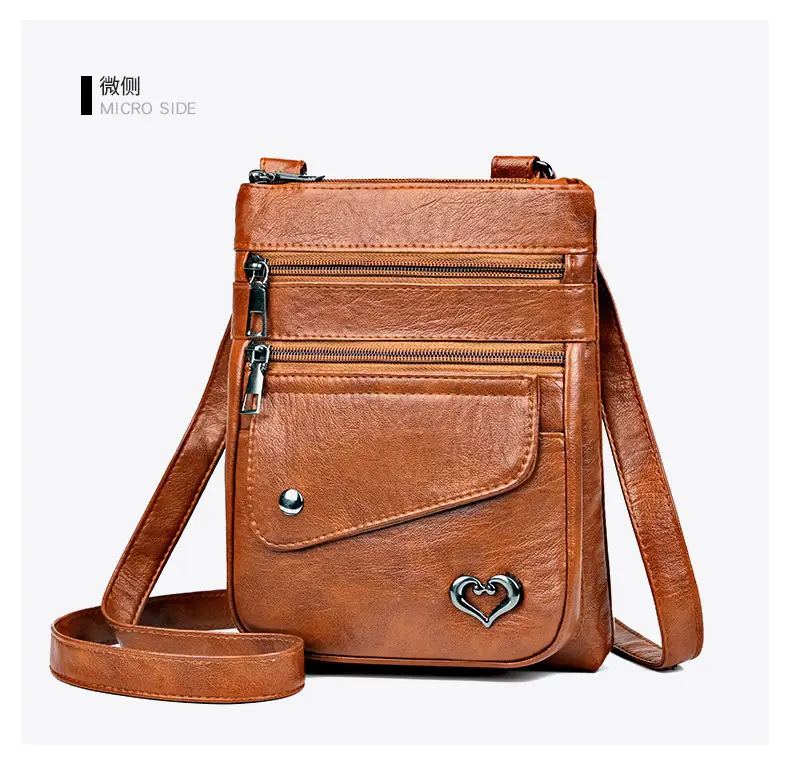 Women Crossbody Phone Bag Grey Leather Shoulder Bag — feature 31