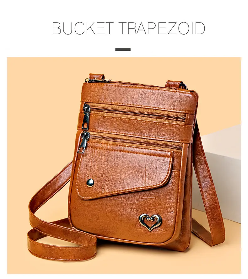 Women Crossbody Phone Bag Grey Leather Shoulder Bag — feature 4