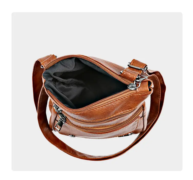 Women Crossbody Phone Bag Grey Leather Shoulder Bag — feature 8