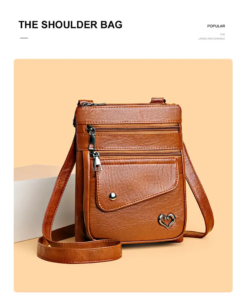 Women Crossbody Phone Bag Grey Leather Shoulder Bag — feature 9