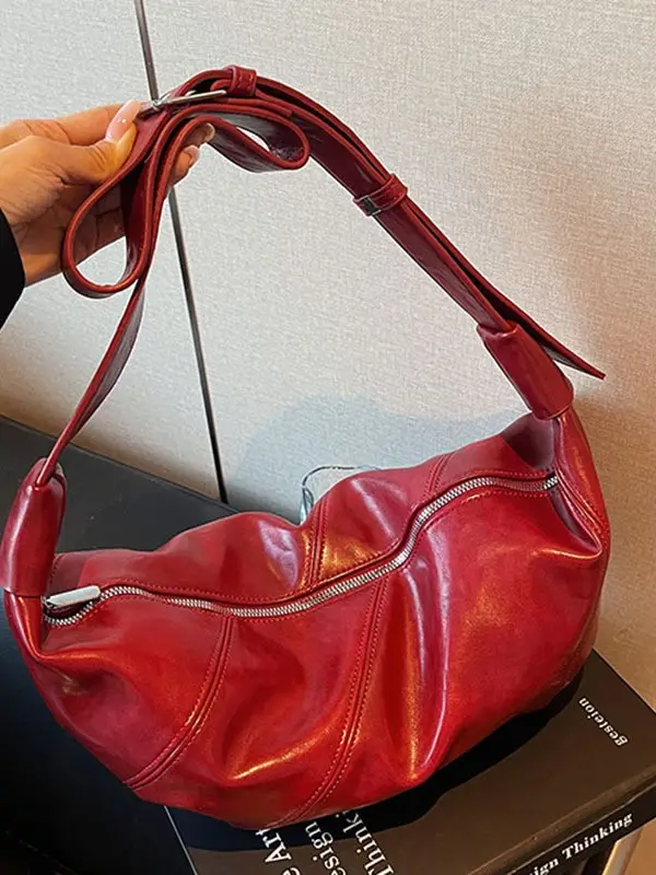 Red Leather Shoulder Bag for Women 2026 - Image 6