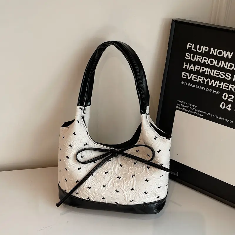 Women's Bow Bag with Embroidered Design - Image 6