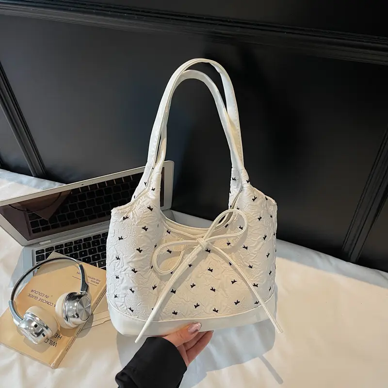 Women's Bow Bag with Embroidered Design - Image 7