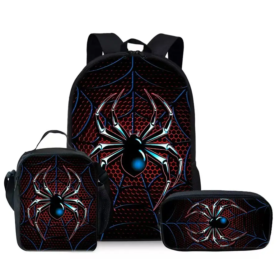 Large-Capacity Spine-Protecting and Weight-Reducing Schoolbag Set for Primary School Students with Cartoon Hero Print Backpack