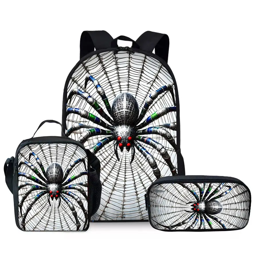 Large-Capacity Spine-Protecting and Weight-Reducing Schoolbag Set for Primary School Students with Cartoon Hero Print Backpack