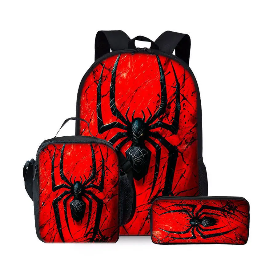 Large-Capacity Spine-Protecting and Weight-Reducing Schoolbag Set for Primary School Students with Cartoon Hero Print Backpack