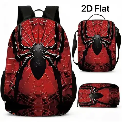 Large-Capacity Spine-Protecting and Weight-Reducing Schoolbag Set for Primary School Students with Cartoon Hero Print Backpack