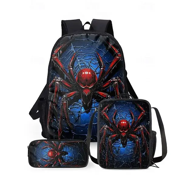 Large-Capacity Spine-Protecting and Weight-Reducing Schoolbag Set for Primary School Students with Cartoon Hero Print Backpack