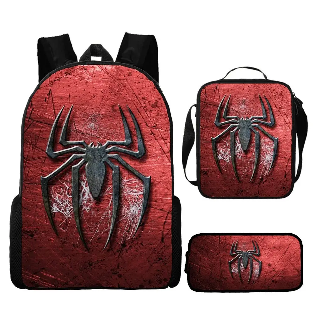 Large-Capacity Spine-Protecting and Weight-Reducing Schoolbag Set for Primary School Students with Cartoon Hero Print Backpack