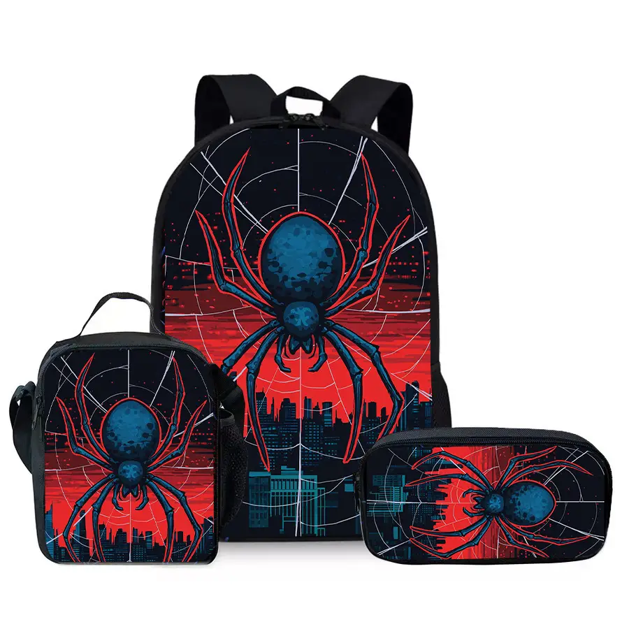 Large-Capacity Spine-Protecting and Weight-Reducing Schoolbag Set for Primary School Students with Cartoon Hero Print Backpack